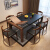 ウェスタンニテーブル北欧のテーブルとテーブルの組み合わせ焼き石伸縮テーブルとテーブルの組み合わせリビング大理石テーブル316焼き石テーブル+6椅子