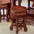 【5つの6.5パーセント】古代芸術家の赤い木の家具アフリカの花梨（学名：ハリネズミ紫檀）丸い食卓の純木の食卓セットの円い食卓の中国式の模造テーブルの乾元テーブル+4円のベンチ