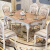 尊範（ZIF）食卓洋風テーブル大理石レストラン家庭用長方形テーブルテーブル純木立テーブルセット1.5大理石テーブル+6椅子