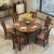 フィニーナの食卓クルミの木純木のテーブルと椅子を組み合わせた六椅子の四角い両用の新中華レストランのテーブル一つ（1.38 m）