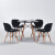 百思宜食卓椅子モダシンプレル商談テーブルセット北欧レジャー接待ビジネステーブルセット70 cmブラックラウンドテーブル（一つのテーブル四つの椅子）