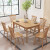 海善家の食卓全純木伸縮折れみの食卓1.2/1.5メートルの大きさで、タプレ木張りの長方形の食事テーブルとテーブルの組み合わせはシンプロダインレストランの家が伸縮できるテーブル(ウィンザーチェア)原木色のテーブル2つの椅子があります。