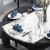 純森テーブルセット大理石テーブルモダシンプレル純木フレーム折りたたみたたみテーブル円卓（1.35メートル）セット
