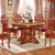 楽しめる家具洋風純木大理石テーブルアメリカ式テーブルセット六椅子八椅子テーブル回転盤家庭用レストラン円形テーブル1.3メートル雨林カフェイン大理石テーブル1.2 m円卓（テーブル）