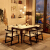 北欧大理石テーブルセットモダシンプレストラン家庭用6人の純木長方形焼き石テーブル1.2 m 1.3 mテーブル4椅子1.2 m大理石+4つの食事椅子
