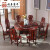 福寿康年紅木家具インドネシア黒酸枝（学名：広葉黄檀）新中国式全純木円形回転テーブルセット食事テーブルオーダーメイドタイプの写真です。