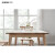 JUHON居虹北欧極简白蝋木純木餐テーブルセットシンプロ日本式家庭用テーブル原木色1.2メートルシングルテーブル
