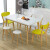 慕芸莱北欧食テーブルセットモダシンプ4人家庭用純木テーブル鋼化ガラステーブル食事椅子白ガラステーブル120*70*75
