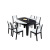 A顧家百貨店の同じタイプの伸縮テーブルが大きくなる機能椅子の組み合わせで、折り畳み焼き石小タルテーブルシンダイン北欧には焼石があります。伸縮円卓全黒＋六椅子です。