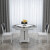 凱蒙豪創焼石食テーブルと椅子の組み合わせモダシンプレル伸縮性のある鋼化ガラスの円形テーブル家庭用環境保護のオークテーブル805-Aタイプ（スチールガラスの白黒色）-電子レンジ付きのテーブル