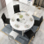 佐爾適食テーブルとテーブルの組み合わせモダシンプレル純木伸縮テーブルガラステーブル電磁炉テーブル+6椅子