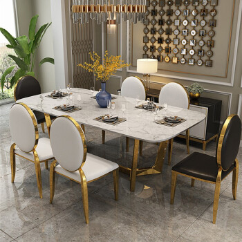 喜びの縁の後にモダン大理石の食事のテーブルと椅子の北欧の軽い贅沢な食事のテーブルと椅子の香港式デザイナーのモデルハウスの家具の中で白い花の1.4*0.8*0.75シングルテーブル