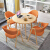 摩高空間接待会議商談テーブルと椅子の組み合わせ接客事務室レジャーコーヒーホールミルクティー店小さなテーブル--深灰布1テーブル4椅子