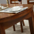 全純木の食卓の木のレールが伸縮して折れたたみ全純木の食卓の食事椅子セットの食事テーブルの丸いテーブルの胡桃色1.38メートルのテーブルです。