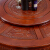 白檀家匠の純木テーブル大円卓中国式のアンティーク彫刻ベルト回転盤ホテル円形のテーブルセット+10台の象頭椅子（鋼化ガラスを送る）1.4メートル