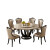 テーブルの写真を見てください。レストランの回転テーブル付きレストランの円台家庭用大理石テーブルの円形シンプロファッション8人6レストランのテーブル。ホテルの洋風灰色の円いテーブルとテーブルの組み合わせ。円卓1.5 mテーブル90回転台に8つの椅子があります。