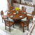 卓覧（ZHUOLOAN）テーブル純木テーブルとテーブルと椅子の組み合わせモダン中華レストラン大円卓胡桃色の単独テーブル（1.3 m）