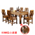 卓然として優れた純木食テーブルと椅子、新中国式の古長方形テーブルテーブルの彫刻テーブルと椅子、香樟木食テーブルとテーブルの組み合わせ302赤檀色のテーブル六椅子（1.38 M）