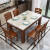 陶春居テーブル大理石テーブルセットモダシンプレル全純木テーブル長方形の食事テーブル家庭用ケヤキホワイト1.2 M単独テーブル