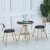 美線康橋北欧モダシンプロ铁芸コーヒーテーブルと椅子のバルコニーとレジャーテーブルの組み合わせファッションins椅子一つテーブル二つ（白いテーブルと椅子の面）