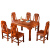 木の中央の赤い木の家具のアフリカのナシ（学名：ハリネズミの紫檀）の食卓の椅子は中国式の象の頭の長方形の食卓の1.3/1.4/1.5メートルの1.28*0.88*0.8テーブルの6椅子を組み合わせます。
