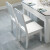 貝創食卓純木食テーブルとテーブルと椅子の組み合わせにより、折りたたみたみの大理石テーブルの鉄製ガラステーブルセット白【鋼化ガラスモデル】一テーブル六椅子（1.35 m）