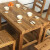 魯班の一木の純木の食卓北欧の古い楡の木の食事のテーブルと椅子の組み合わせの小さいテープの長方形の食卓の1.4メートルの1.6メートルの中国式の食事のテーブルの4つの椅子の1.4メートルのテーブル