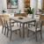 美しい未来の食卓モダシンプレルガラステーブル純木テーブルセットレストラン家具テーブル1.2 mテーブル+4椅子砂磨きカーキ灰/純木フレーム/スクラブガラス