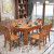米依萱純木食卓が伸縮できる折りたたみたみの丸いテーブルとテーブルの組み合わせで、小さなテーブルを組み合わせた家庭用の夕テーブル胡桃色（直径1.38メートル）のテーブル10椅子