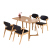 北欧食テーブルセットモダシンプロ一テーブル4椅子小さなタイプ原木色純木テーブル円形商談【V脚】1.5 mシングルテーブル