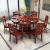 淘邦テーブル純木テーブルテーブルテーブルテーブルテーブルテーブルテーブルテーブルセット中国式モダシンプレル白色洋風大円形テーブル家庭用夕食テーブル赤茶色（回転盤送り）1.6 m一テーブル8椅子