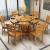 久林の食卓の純木の食卓の円形の食卓の椅子は中国式の大きい円いテーブルを組み合わせて回転盤の家庭用の夕テーブルの浅い胡桃色の1.3メートルの食卓を持ちます。