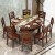和楽の郷里の純木の食卓のモダン中国式の伸縮式の食事のテーブルと椅子を組み合わせて円形のご飯のテーブルの胡桃色の1テーブルの8つの椅子を組み合わせます。