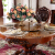 黒い庭洋風の純木大理石テーブルアメリカ式テーブルセット高級別荘豪華円形テーブル濃い赤色の1テーブル6椅子（1.3メートル）