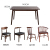 ヨナの家庭用のレストランの食事テーブル北欧の全純木のテーブルと椅子の組み合わせ胡桃色（1.4メートルのテーブル）の六椅子（ウィンザーの椅子）
