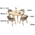 テドス北欧シンプロビジネス商談テーブルと椅子の組み合わせオフィス接客交渉ミルクティーカフェレジャーテーブル90 CM水曲色テーブル+草緑の布椅子+まねる木目スタンド90 CM一テーブル3椅子