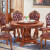 洋風の食事テーブルと椅子の組み合わせ家庭用円卓アメリカ純木テーブル1.3/1.5 m大理石円形8人テーブル1.3 m理石面円卓（回転台に送る）+6椅子（636 Bタイプ）