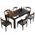 魏美人焼石テーブルとテーブルと椅子の組み合わせが折り曲げられた長方形テーブルテーブルモダンシンプレル北欧サイズタイプ純木テーブル胡桃色1.2-1.5 m 1テーブル6椅子（電磁炉に送る）