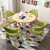 テドス北欧シンプロビジネス商談テーブルと椅子の組み合わせオフィス接客交渉ミルクティーカフェレジャーテーブル90 CM水曲色テーブル+草緑の布椅子+まねる木目スタンド90 CM一テーブル3椅子