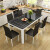 ドロニョの食卓のテーブルと椅子の組み合わせモダシンプ4人6人の長方形家庭用食事テーブルの鋼化ガラステーブルの全白+4つの軟座の組み合わせの長さは120、幅70、高さ75です。