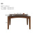ウェスタンニ焼石純木食のテーブルと椅子北欧モダシンプ大理石テーブルセット6207胡桃色+牛角椅子(焼石)四つの椅子(1.3 M)