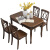燕偉木業アメリカン田舎純木食テーブルとテーブルとテーブルセットのホワイトワックス木モダリンレストランのリビングルームの長方形テーブル1.5 mテーブル+6つの椅子を食べます。