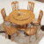 喜来奥（XILAIAO）テーブル純木テーブルとテーブルとテーブルの組み合わせ円卓経済型鍋テーブルと椅子の輸入オーク丸テーブル海棠色2 mテーブル+15椅子（回転盤）