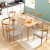 VSO LOVEテーブル純木テーブルセット北欧日本式テーブルモーニングテーブル長方形テーブルゴム木レストラン家具原木色（牛角椅子）1.3 mテーブル（シングルテーブル）