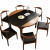 木源創焼石食テーブルとテーブルと椅子の組み合わせで折りたたみたたたたたたみテーブルテーブルテーブルモダシンプレル北欧サイズタイプ純木テーブル胡桃色1.35 mテーブル6椅子（電磁炉を持たない）