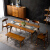 テーブル北欧純木テーブル1.4 mテーブル4椅子金糸クルミの木色レストラン家具1.6 mテーブルとテーブルと椅子の組み合わせ1.4 mテーブル