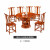 タイガーマスター赤木家具アフリカ花梨（学名：ハリネズミ紫檀）新中国式長方形明式テーブル全純木式テーブルとテーブルの組み合わせ円形テーブルの直径1.28メートルに6つの官帽椅子（回転盤なし）を配合しています。
