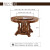 カペッサ1.5 m中華純木円卓回転テーブル1.8 mの大テーブル家庭用テーブル10人のリビングテーブルとテーブルの組み合わせは、純木赤茶色【純木版】彫刻純木テーブル＋彫刻純木テーブル＋1.5 m円卓一つのテーブル8椅子（0.9 m円回転盤を送る）