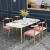 北欧ins大理石テーブル長方形の軽い贅沢な食事テーブルとテーブルの組み合わせモダシンプテーブル