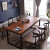 テーブルレトロ鉄芸純木のテーブルとテーブルの組み合わせ家庭用コーヒーショップのテーブルとテーブルのセット180長さの長方形のテーブルを食べます。6つの鉄骨の角椅子を組み合わせます。